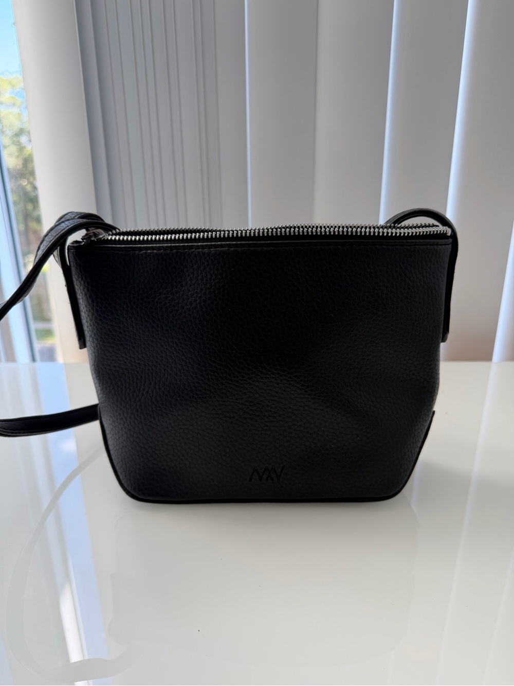 Matt & Nat Black Pebbled Leather Crossbody Pouch